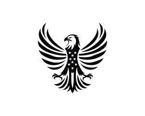 Obraz premium American Eagle bird logo design icon symbol vector illustration.