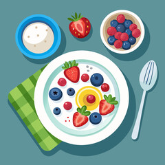 top view of healthy breakfast