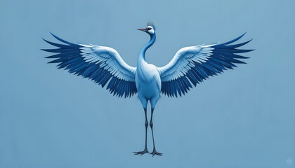 Elevated Grace: A Blue Crane in Flight