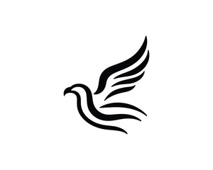 Silhouette Eagle bird logo design icon symbol vector illustration.