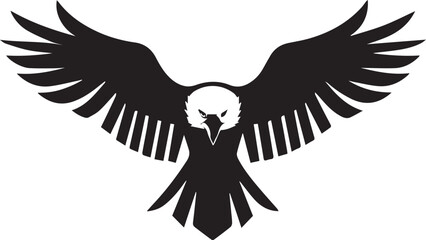A black and white logo type eagle silhouette design - eagle icon design