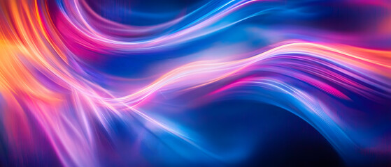 abstract glow blue and purple curved light lines background