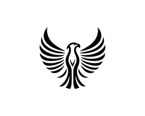 Silhouette Eagle bird logo design icon symbol vector illustration.