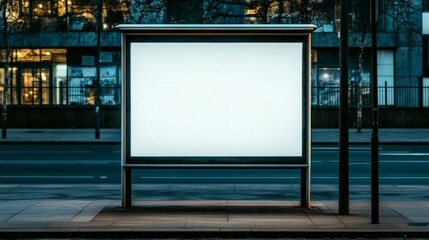 Outdoor billboard mockup on blue sky background. 3d illustration