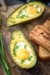 Baked Avocado Eggs with Toast Bread