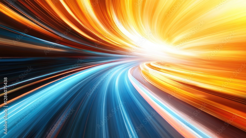 Poster abstract speed and light, a dynamic burst of color and motion