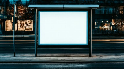 Outdoor billboard mockup on blue sky background. 3d illustration