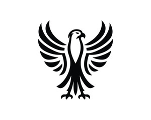 Fototapeta premium Silhouette Eagle bird logo design icon symbol vector illustration.