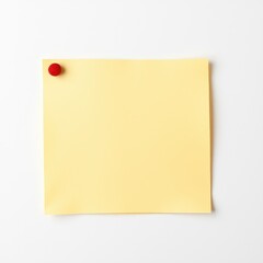 Note paper with a push pin, Reminder Note on white Background