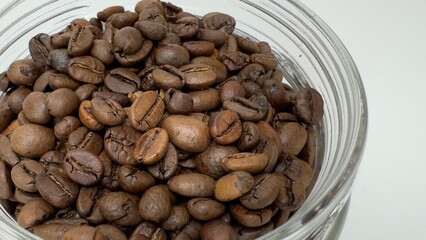 Coffee beans in a glass