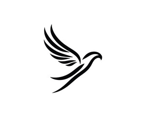 Obraz premium Silhouette Eagle bird logo design icon symbol vector illustration.