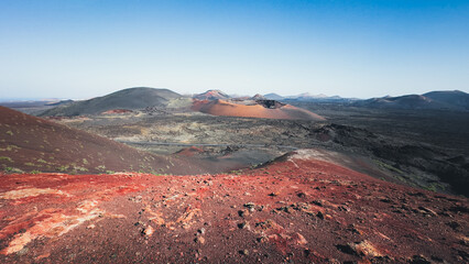 Volcanic landscapes in Lanzarote, Canary Islands