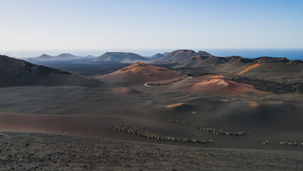 Volcanic landscapes in Lanzarote, Canary Islands
