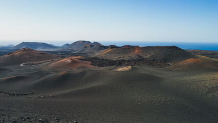 Volcanic landscapes in Lanzarote, Canary Islands