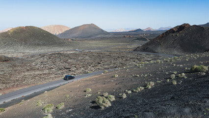 Volcanic landscapes in Lanzarote, Canary Islands