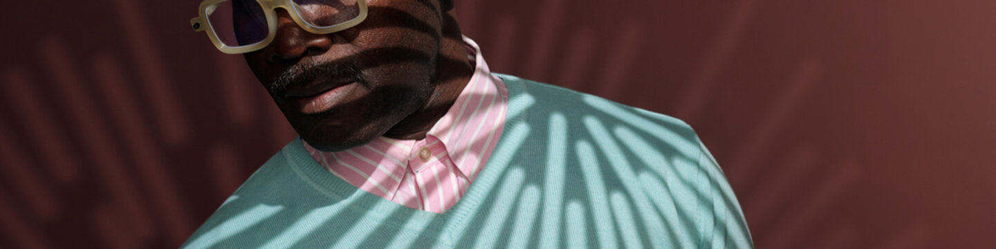 Portrait of African American Man Wearing Stylish Sunglasses
