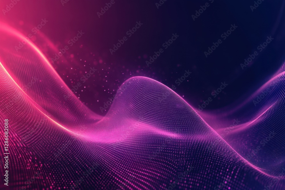 Poster vibrant waves of digital light dance across a dark canvas in an artistic representation of technolog