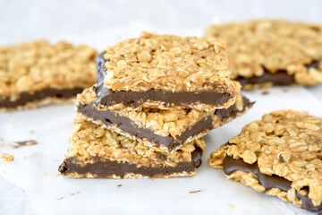 Oats cake with chocolate