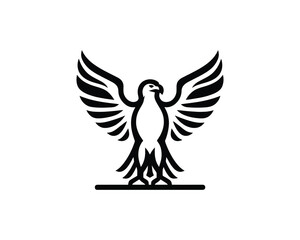 Fototapeta premium Silhouette Eagle bird logo design icon symbol vector illustration.