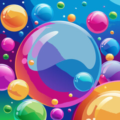 macro shot of colorful oil bubbles on water