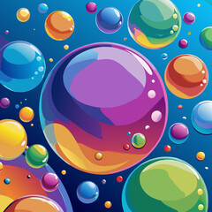 macro shot of colorful oil bubbles on water