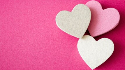 Colorful Hearts on Pink Background for Romantic and Love Themes