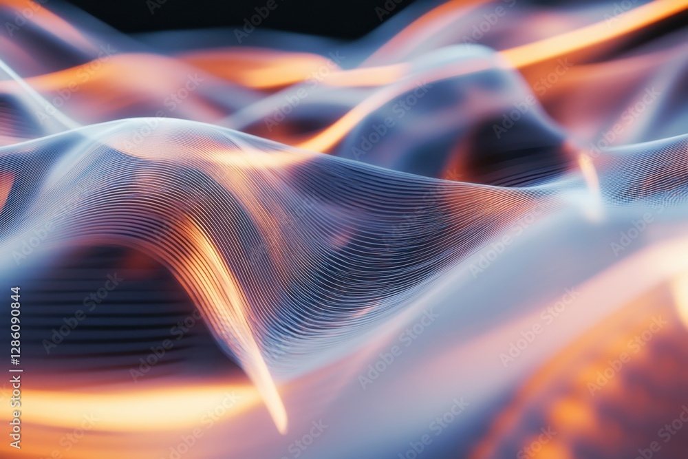 Aufkleber colorful waves of light dance and shimmer in a digital landscape, creating a mesmerizing visual symp
