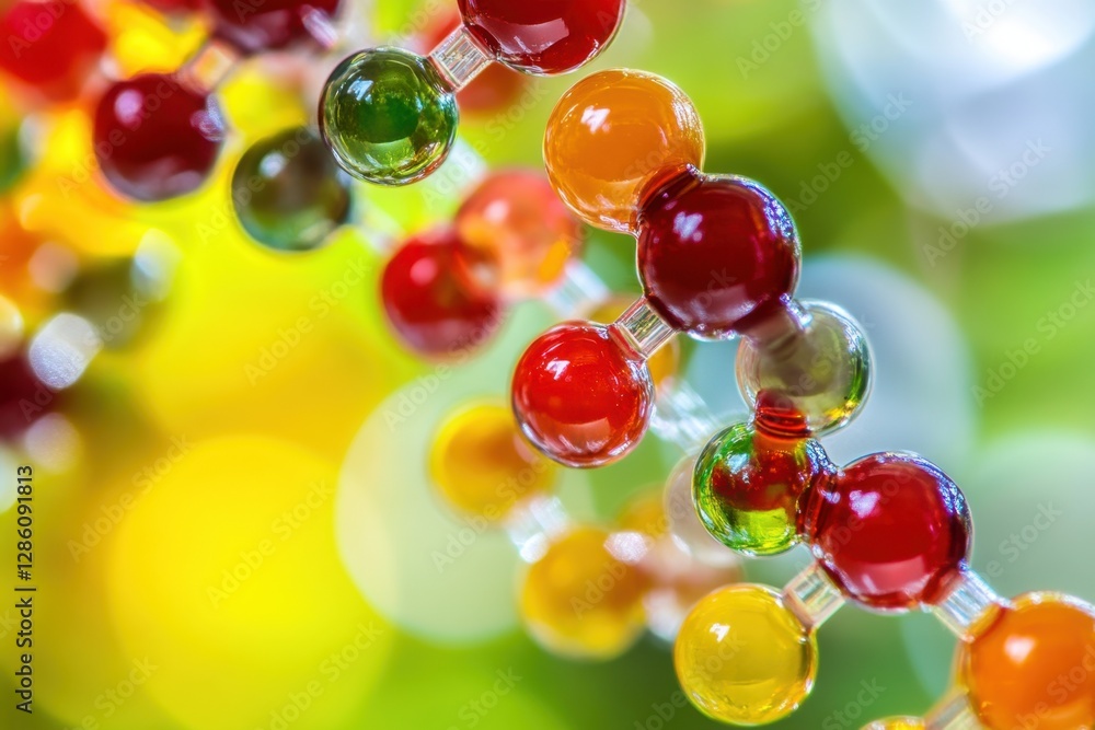 Aufkleber colorful molecular structure sparkling in sunlight showcases intricate beauty and complexity of scie