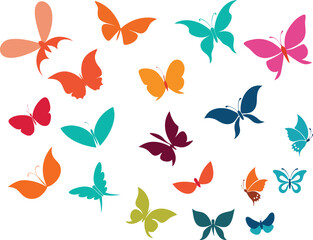 set of vector butterflies,Elegant Butterfly Vector Collection