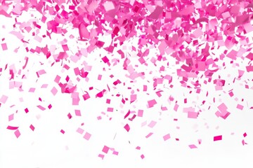 Celebratory confetti floating in pink hues creates a vibrant atmosphere of joy at a festive event during the daytime. Generative AI