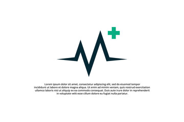letter m and heartbeat hospital logo