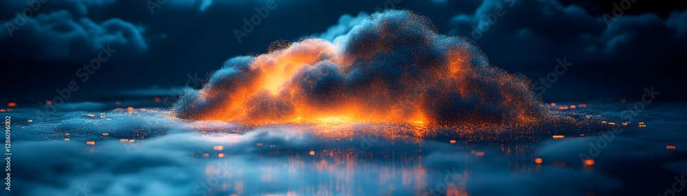 Poster cloud computing security strategies virtual environment digital protection layers abstract viewpoint