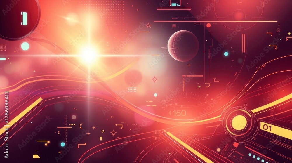 Poster design an abstract background in a futuristic sci-fi style