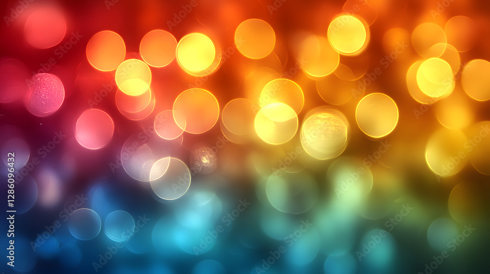 Poster chromatic celebration: a symphony of colors explodes in a captivating display of bokeh lights, creat