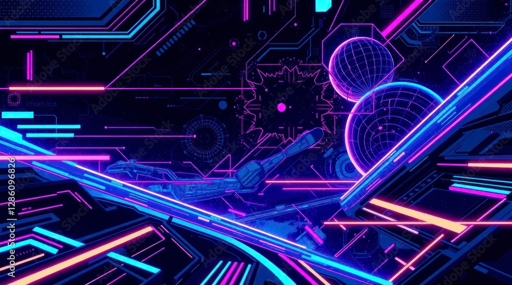 Poster design an abstract background in a futuristic sci-fi style