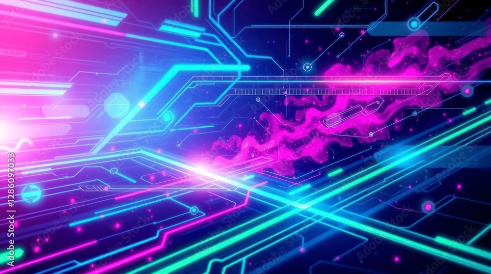 Poster design an abstract background in a futuristic sci-fi style