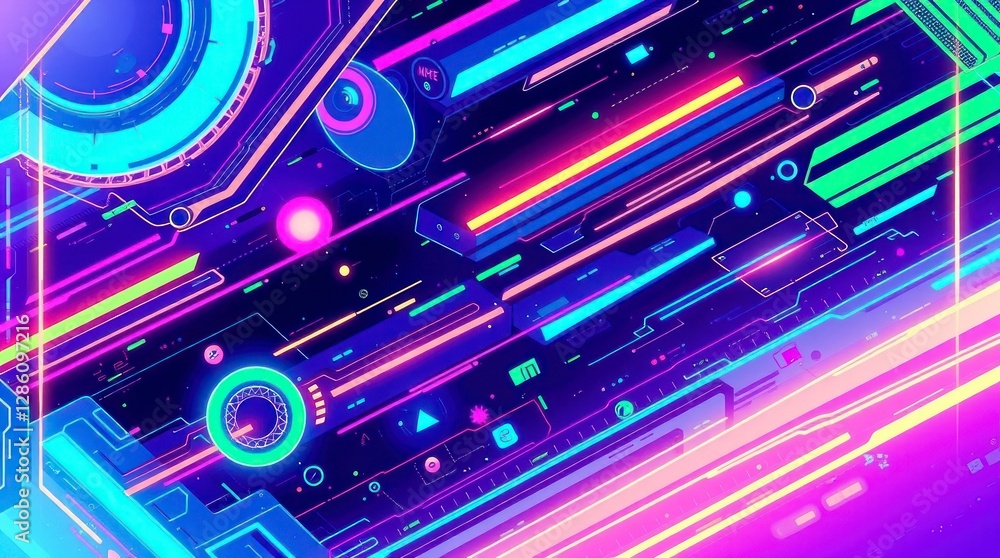 Poster design an abstract background in a futuristic sci-fi style