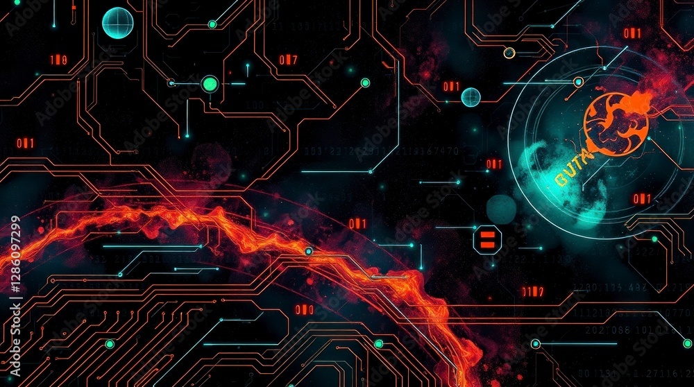 Poster design an abstract background in a futuristic sci-fi style
