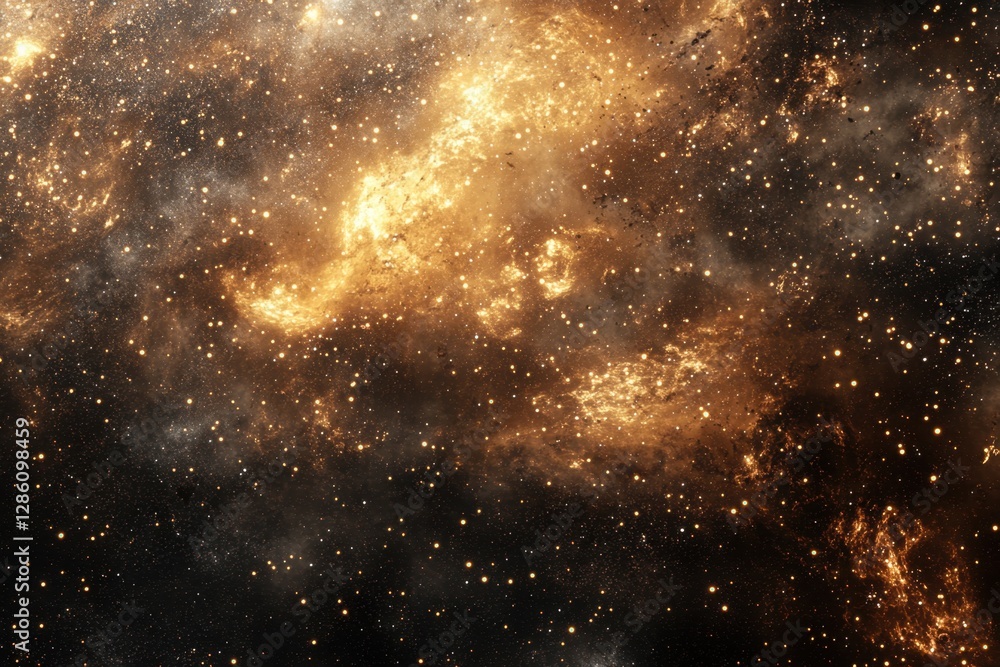 Poster exploring the cosmic tapestry of glowing stars and nebulas beyond our world in the depths of the uni