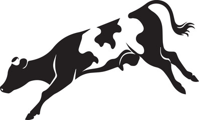 A black and white logo type cow silhouette design - cow icon design