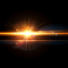 Red light special effect with lens flare against a black background
