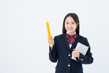 勉強を頑張る女子高生