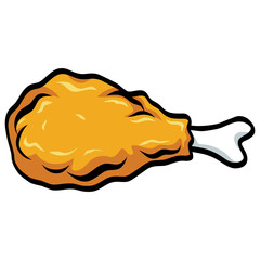 Fried Chicken Leg Drumstick Illustration Drawing