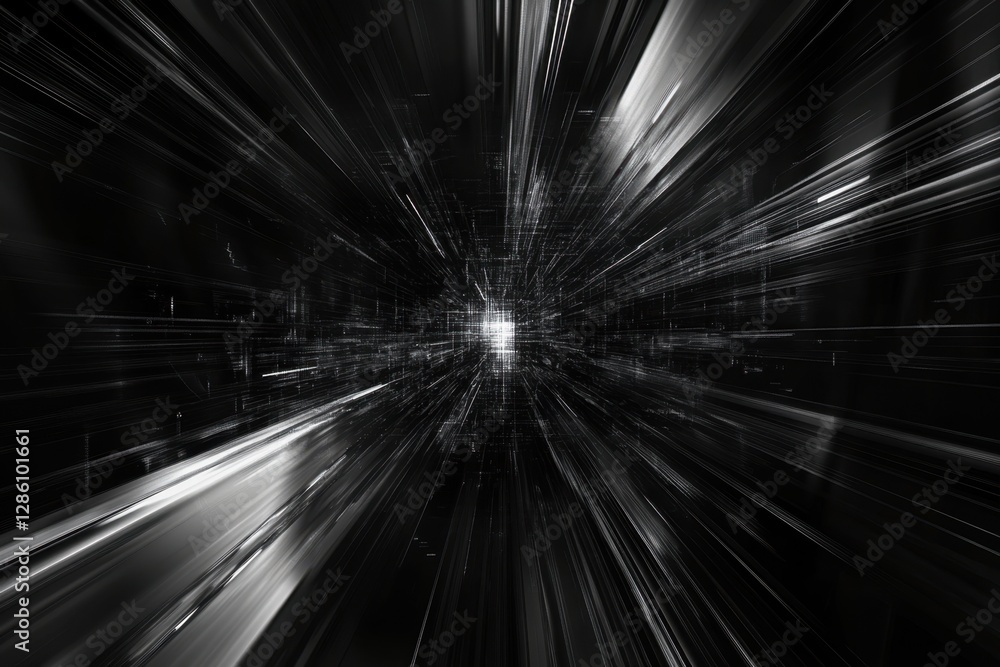 Poster exploring the depths of cosmic energy through a mesmerizing vortex of light and motion. generative a