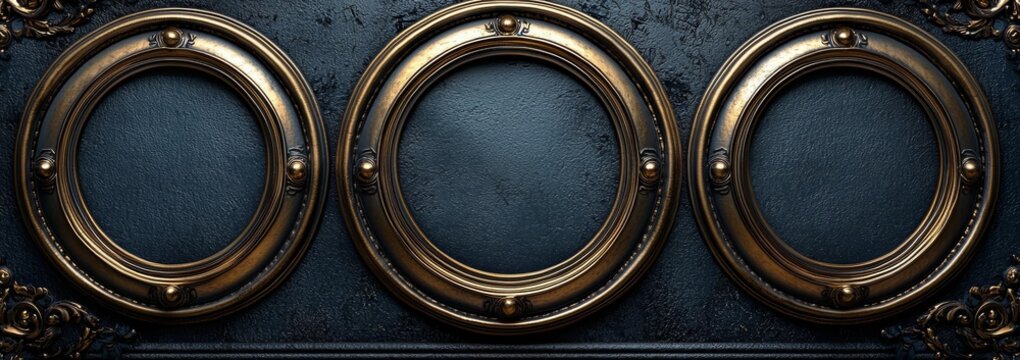 Templates featuring blue and gold designs. Blue and gold accents. Inspiration for wedding invitations, events, or parties. Luxury, elegance, simplicity, and artistry