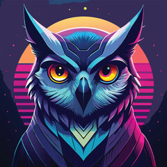 Obraz premium Majestic Owl with Abstract Eyes