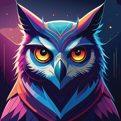 Obraz premium Adobe Illustrator Artwork Majestic Owl with Abstract Eyes