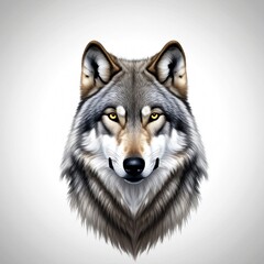 Fototapeta premium wolf head on white background