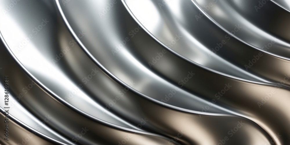 Poster a mesmerizing abstract composition featuring a background of metallic silver with a unique