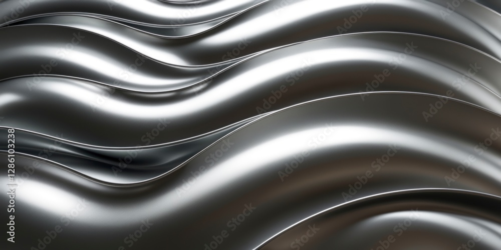 Poster a mesmerizing abstract composition featuring a background of metallic silver with a unique